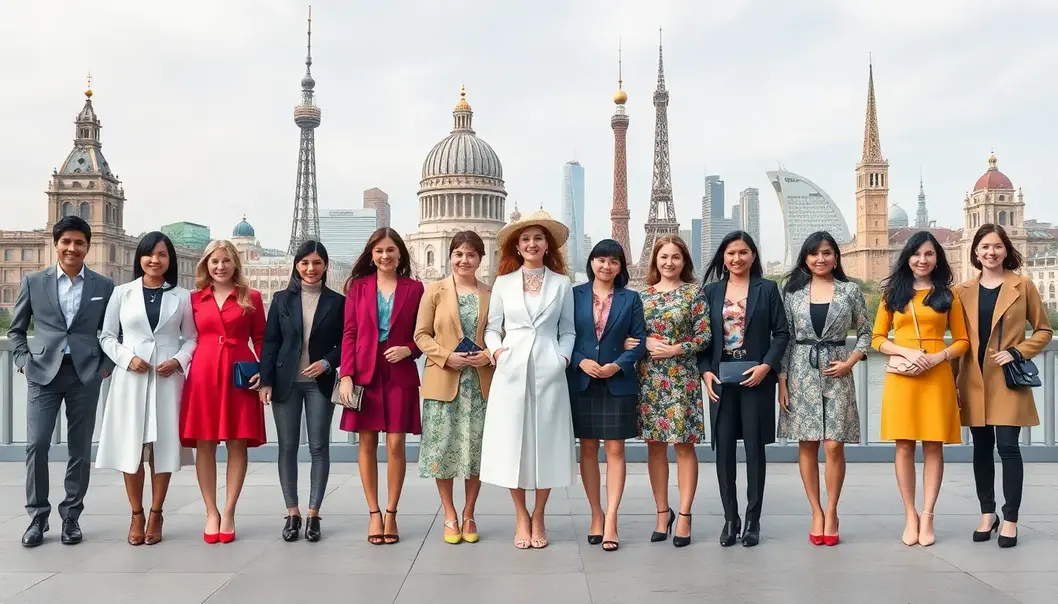 Stylish travelers embracing local dress customs across the globe.