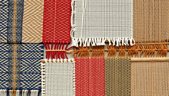Collage of traditional weaving patterns from various cultures.